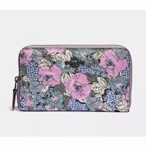BRAND NEW COACH MEDIUM ZIP AROUND WALLET WITH HERITAGE FLORAL PRINT (89685)